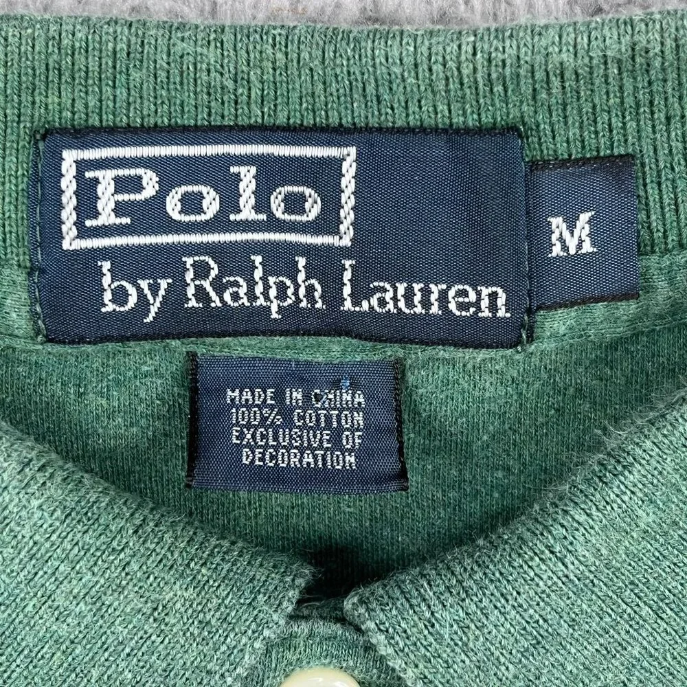 Polo Ralph Lauren‎ Mens Green 100% Cotton Polo Shirt Sz Medium